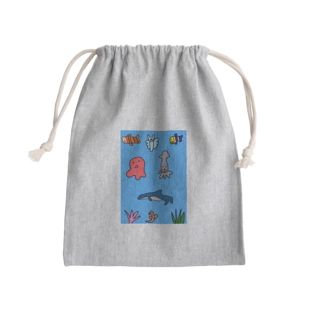 絵が下手な人。の海産物フェア Mini Drawstring Bag