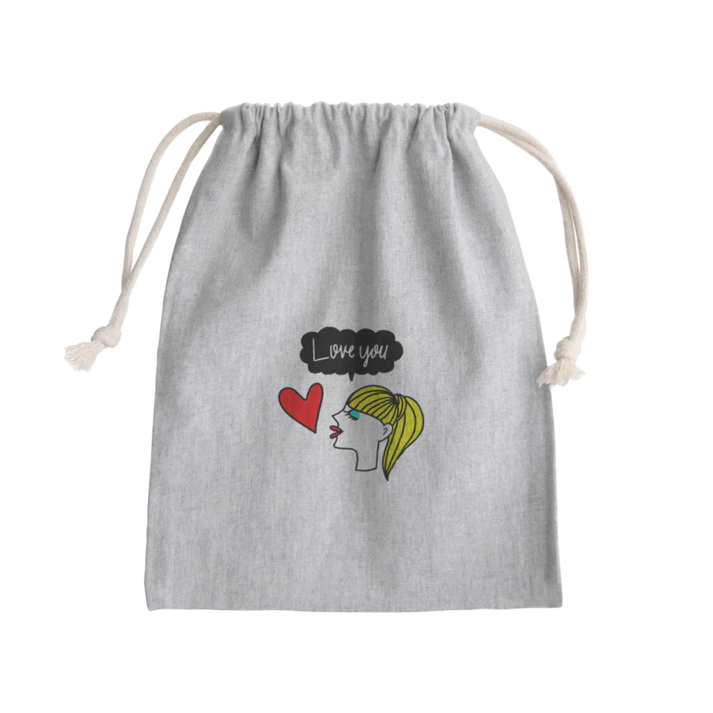 ローズのアトリエのラブユーガール① Mini Drawstring Bag