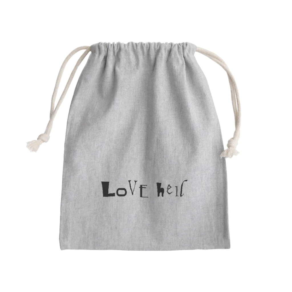 FLYHIGH615【別館】のLOVE hell　ロゴきんちゃく Mini Drawstring Bag