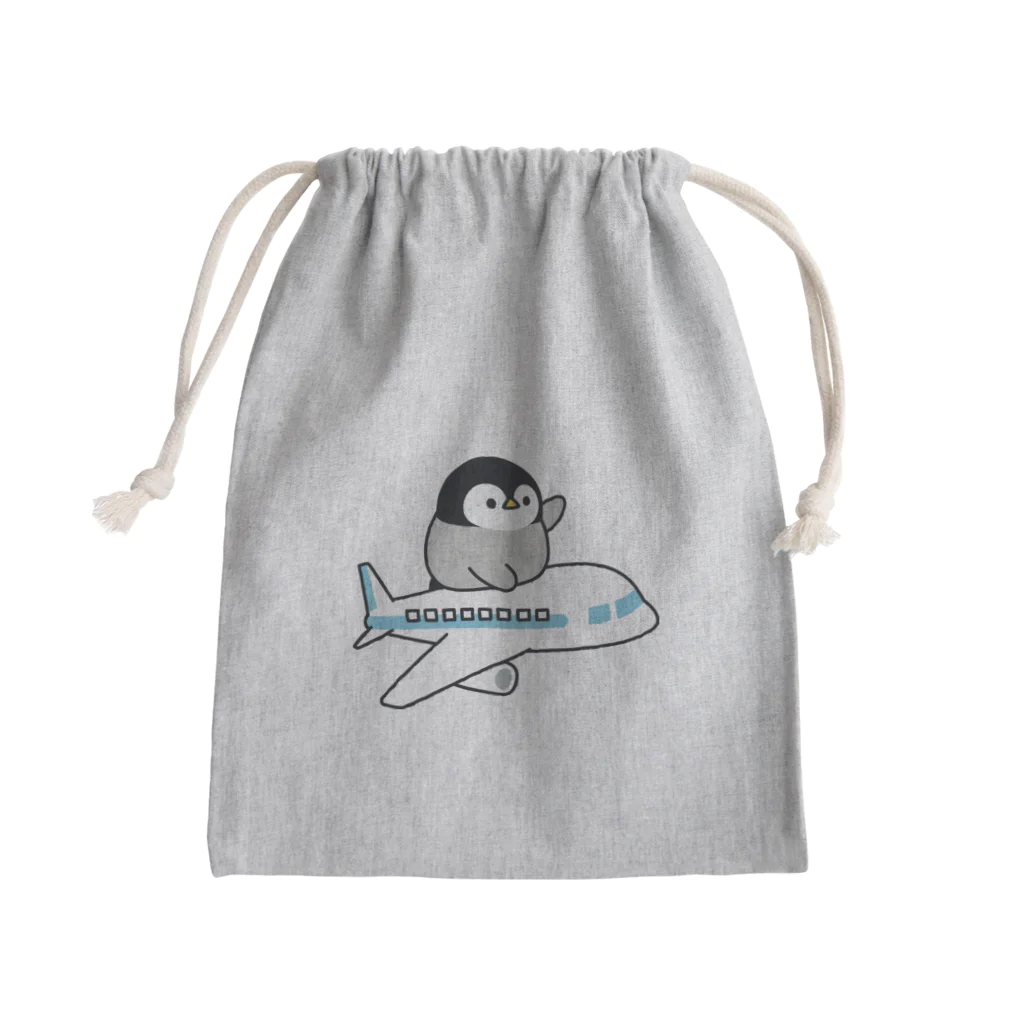 DECORの心くばりペンギン　飛行機ver. Mini Drawstring Bag