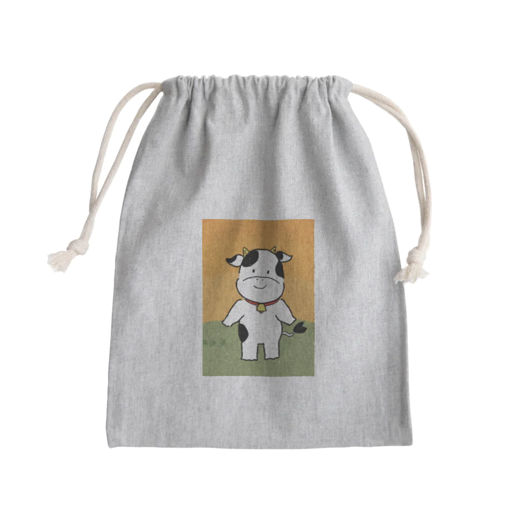 梅。の棒立ちなどうぶつたち うし Mini Drawstring Bag