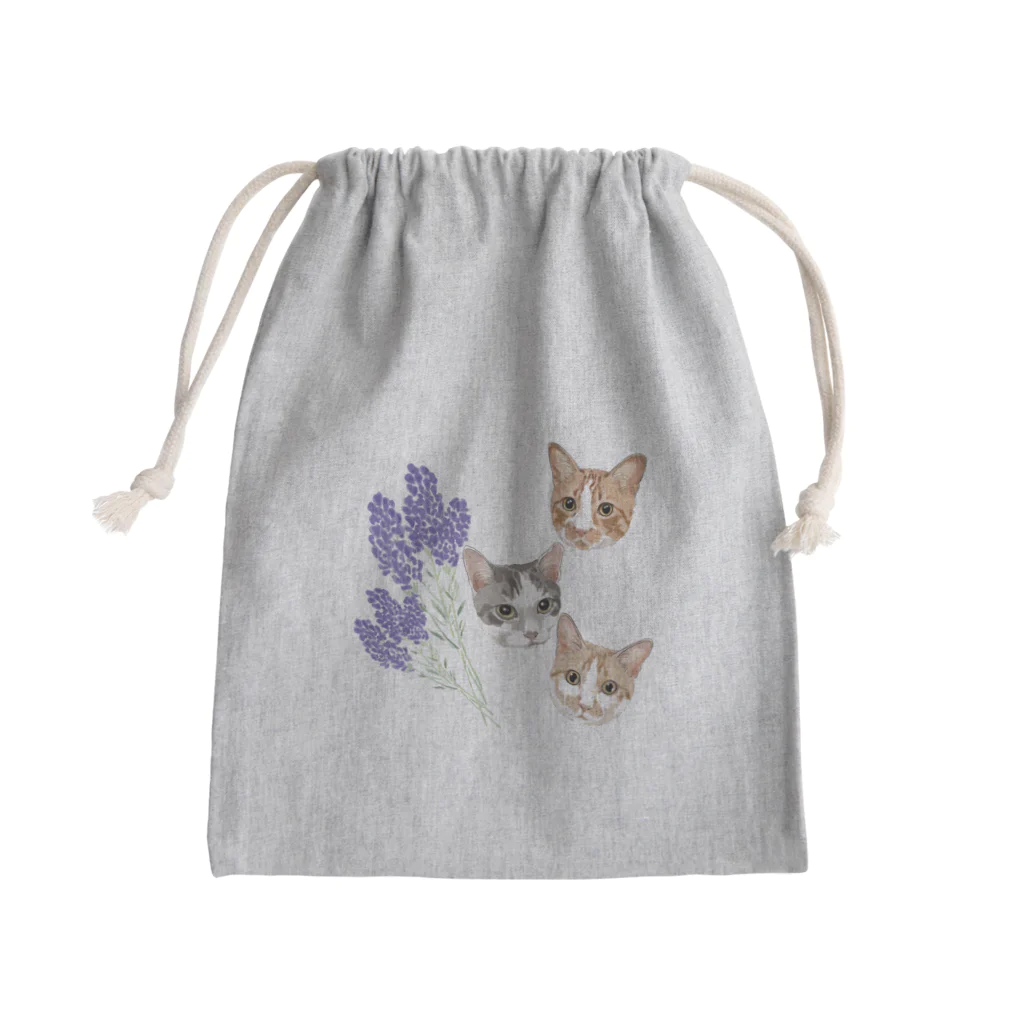 みきぞーん｜保護猫 ミッキー画伯と肉球とおともだちのrui & ram & Ta-chan Mini Drawstring Bag