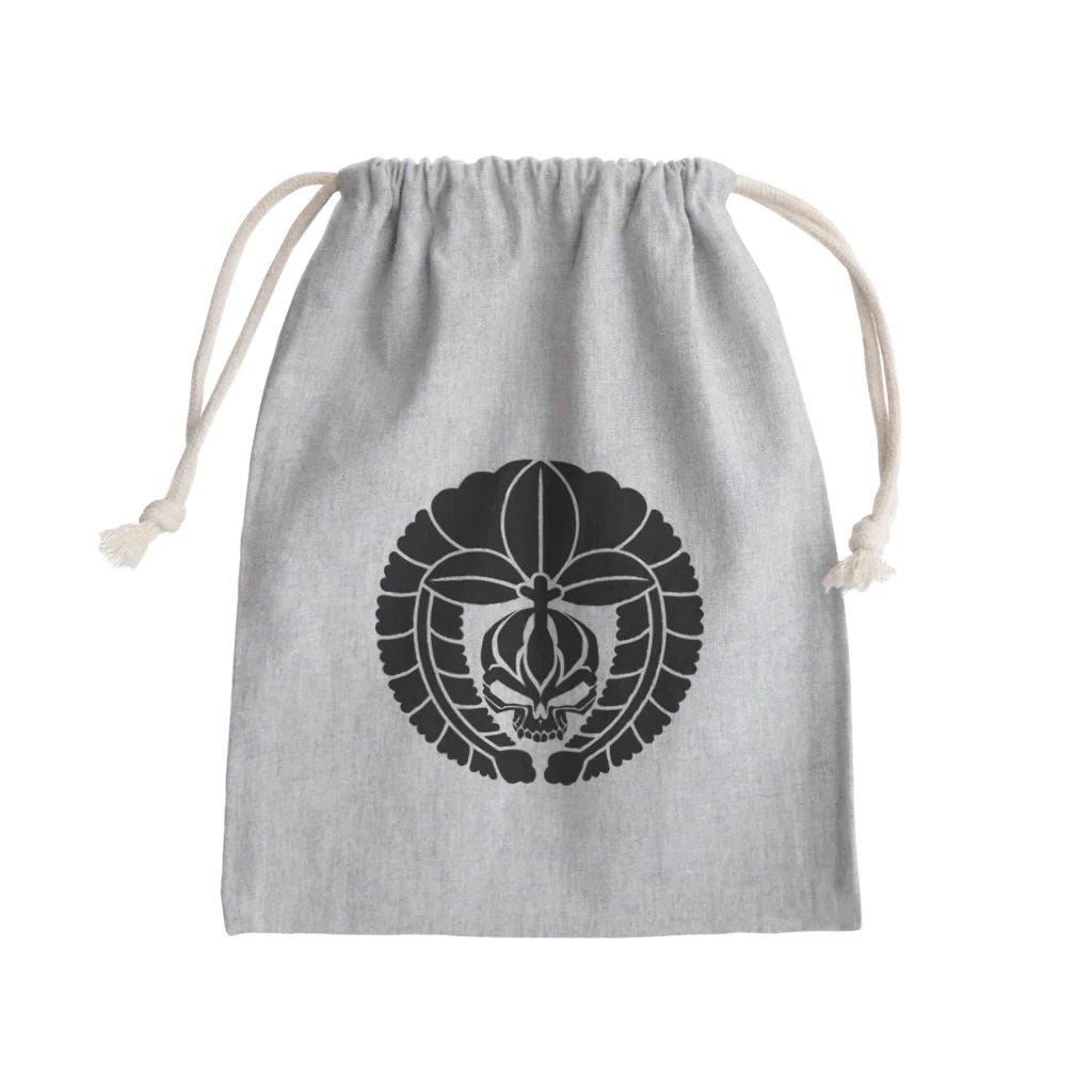 Ａ’ｚｗｏｒｋＳの下がり藤に髑髏 黒（オリジナル家紋シリーズ） Mini Drawstring Bag