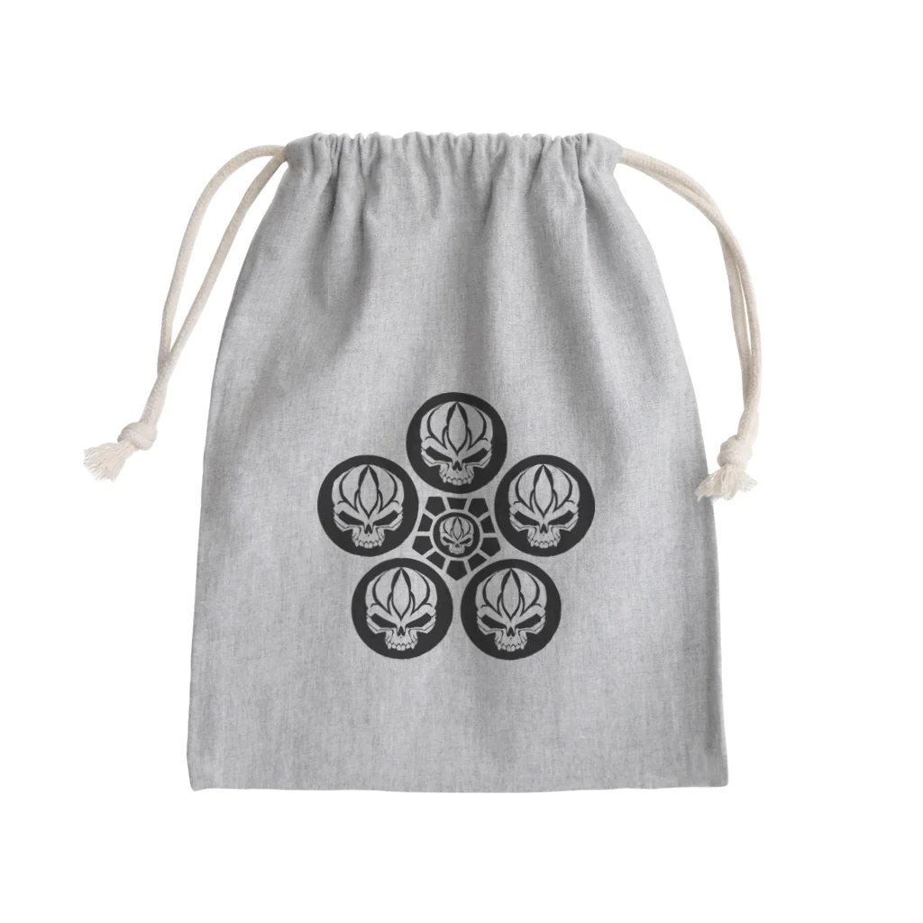 Ａ’ｚｗｏｒｋＳの髑髏抜き梅鉢 黒（オリジナル家紋シリーズ） Mini Drawstring Bag