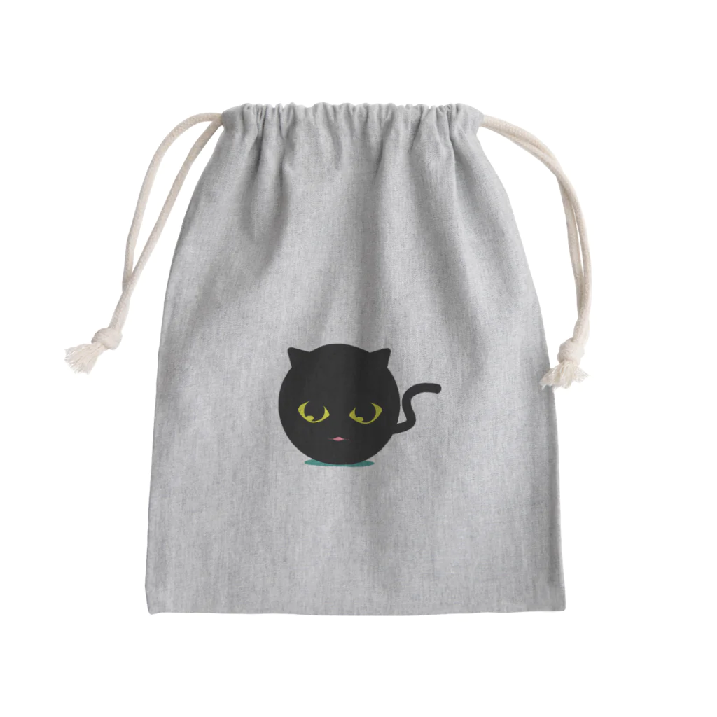 やー の黒毛のマルノネコ/にゃ Mini Drawstring Bag