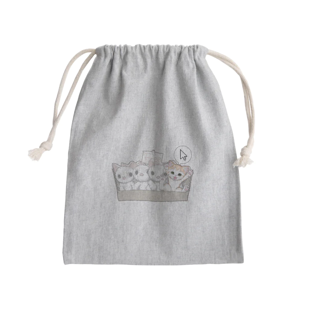 nya-mew（ニャーミュー）のもってけ！ポチッとな Mini Drawstring Bag