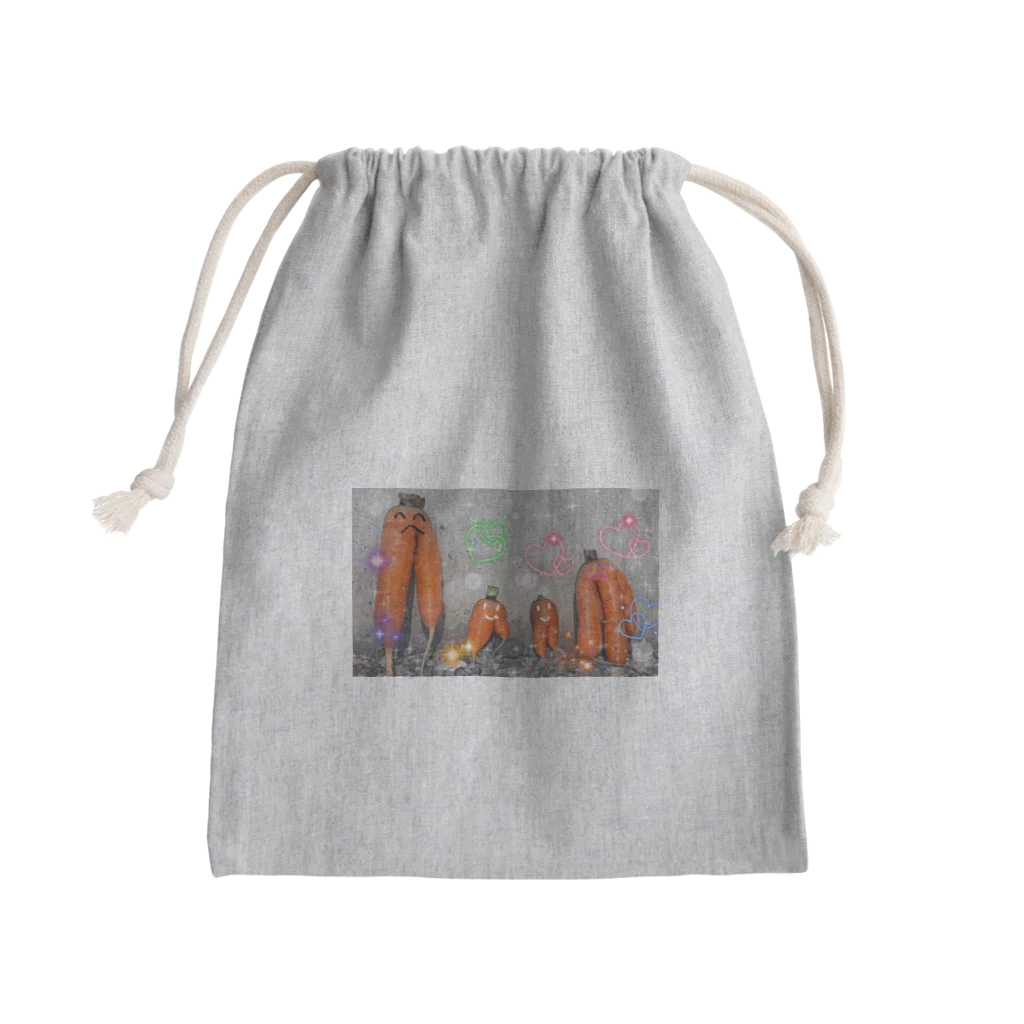 UENO_Farmのcarrot family Mini Drawstring Bag