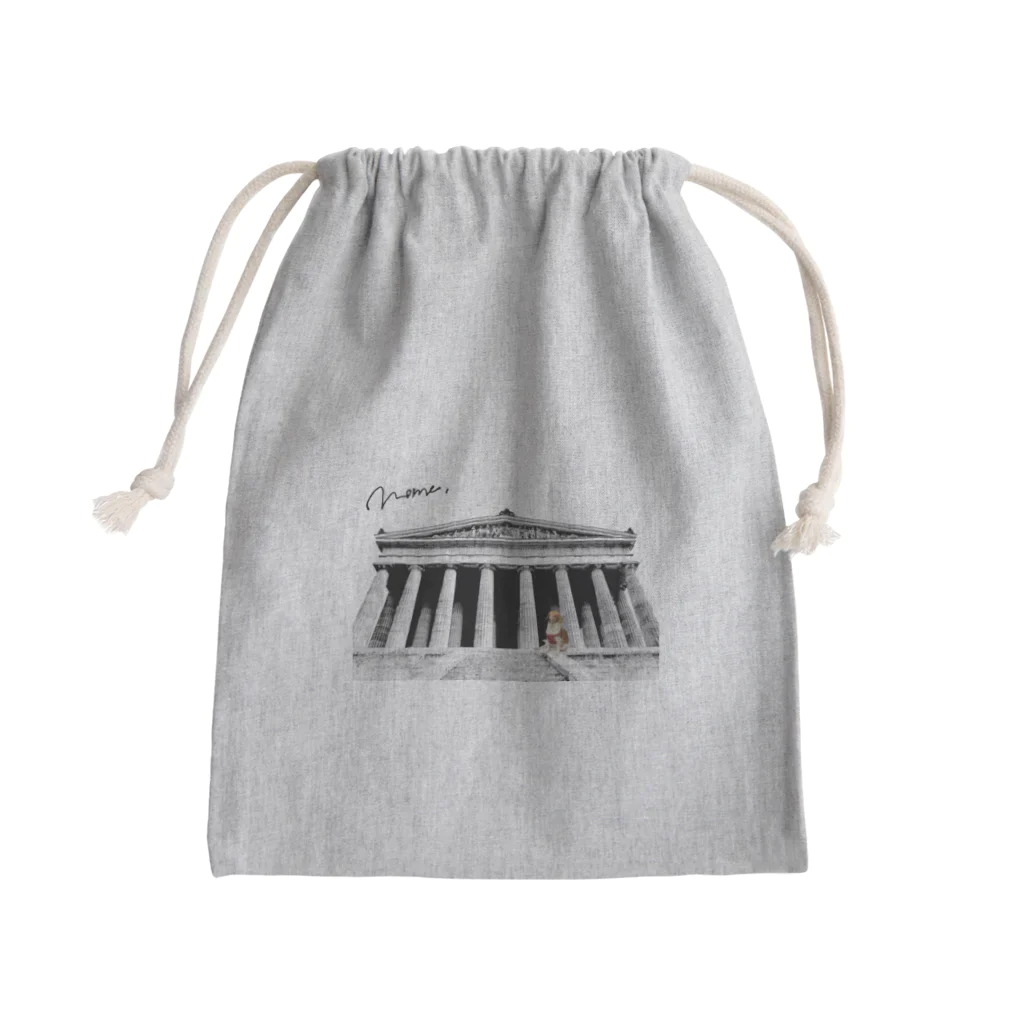 イノカ・ワイガワの1.神殿でひと休み　モモの気ままな世界旅 Mini Drawstring Bag