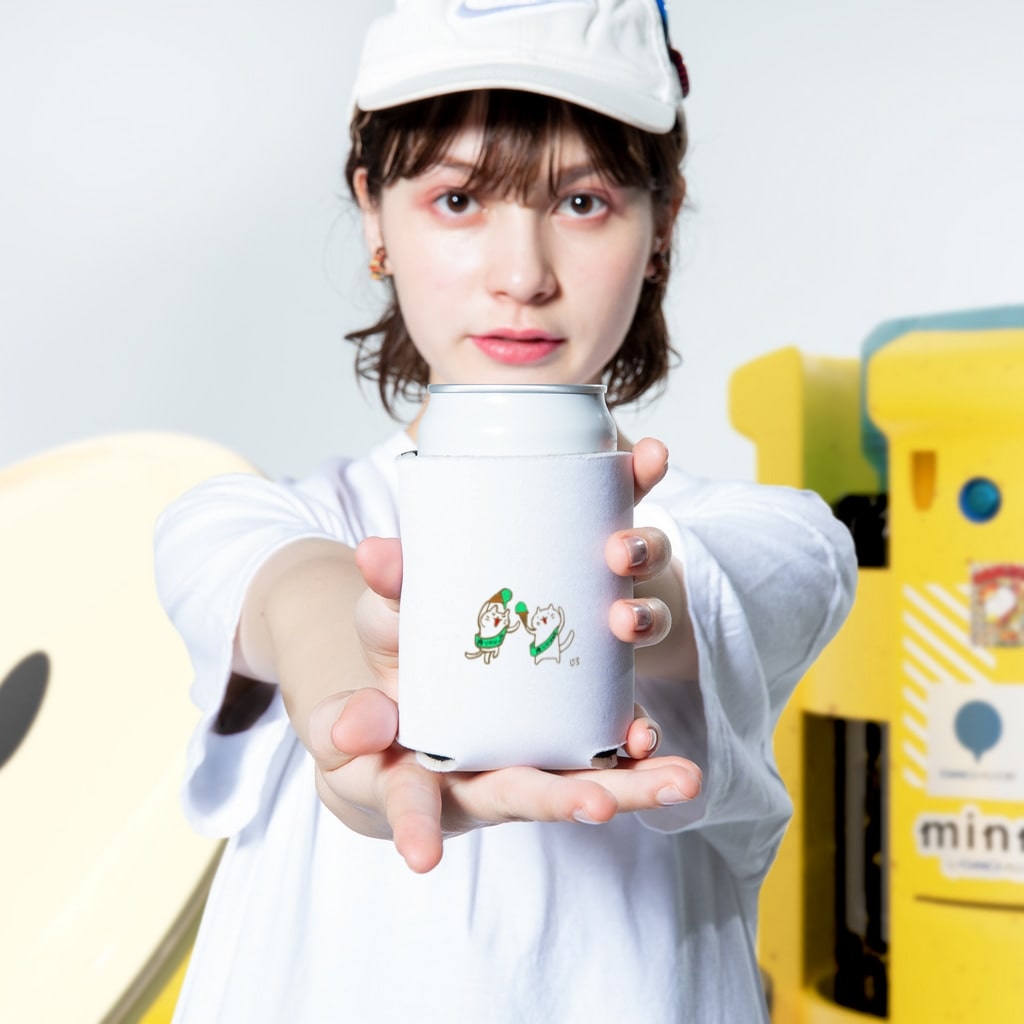 Hello Happy Catのチョコミン党の踊り Koozie:size