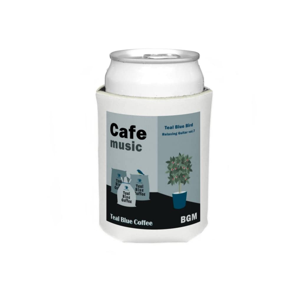 Teal Blue CoffeeのCafe music - Teal Blue Bird - Koozie