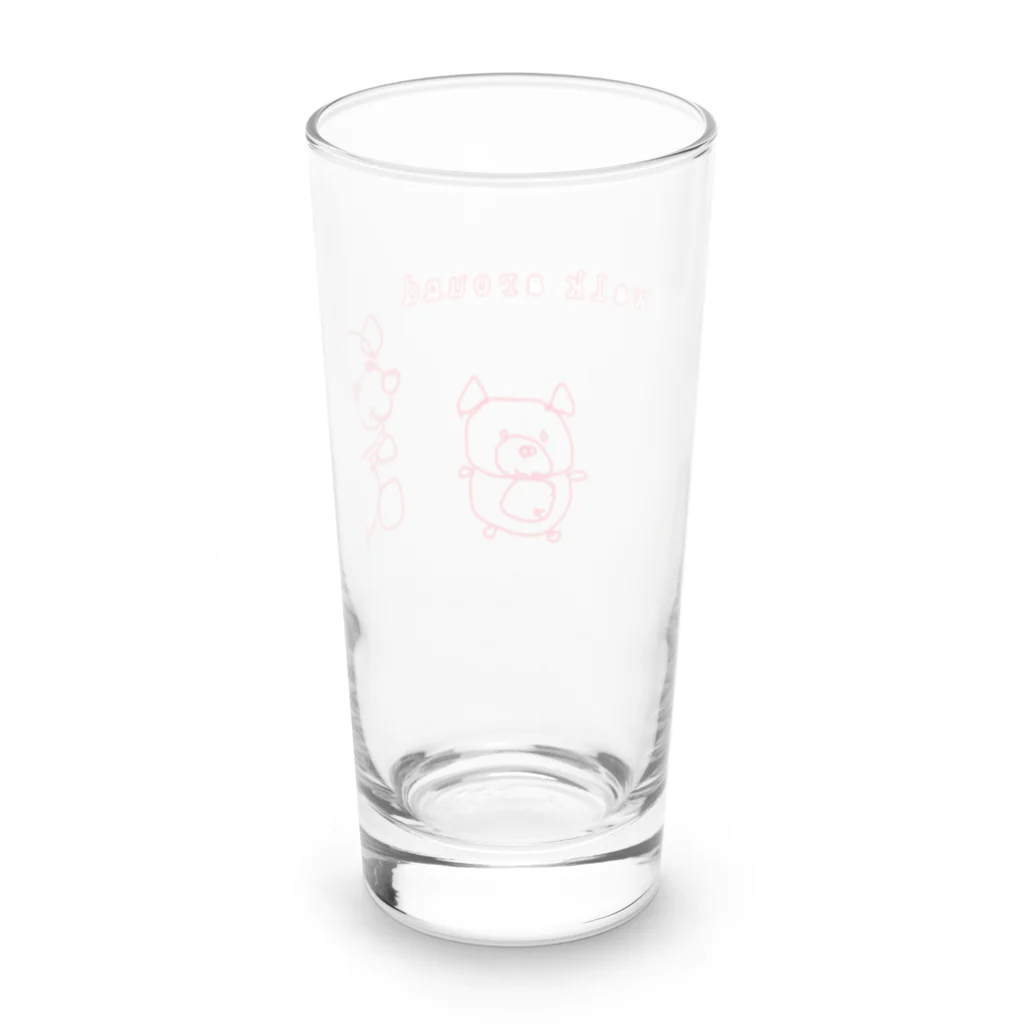 charlolのwalk around 動物　赤 Long Sized Water Glass :back