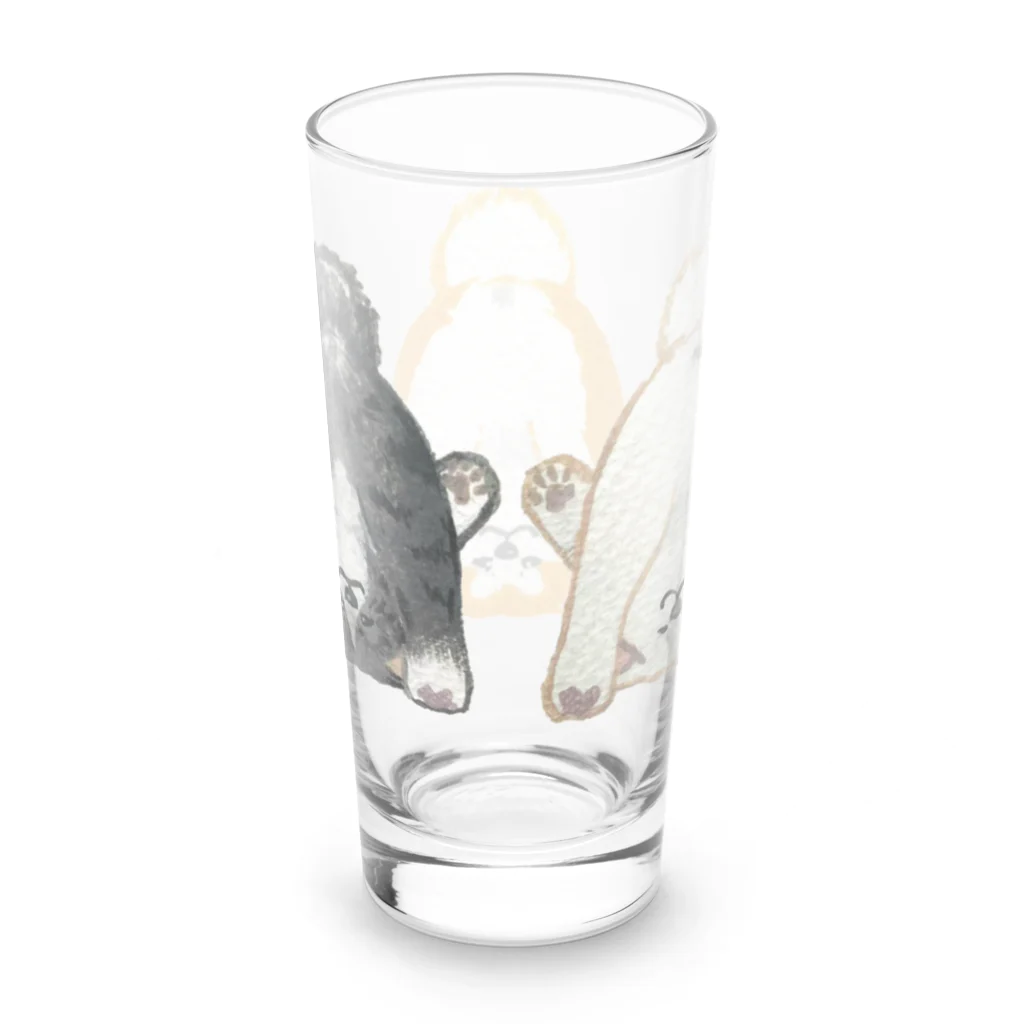 春風工房の世界が逆さま！？何見えた？秋田犬トリオ Long Sized Water Glass :back