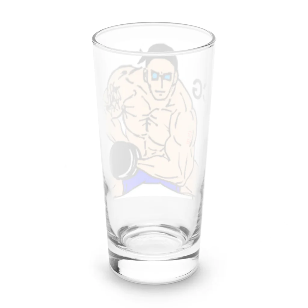 おっくんのふざけた服屋さんのハンコ注射とマッチョくん Long Sized Water Glass :back