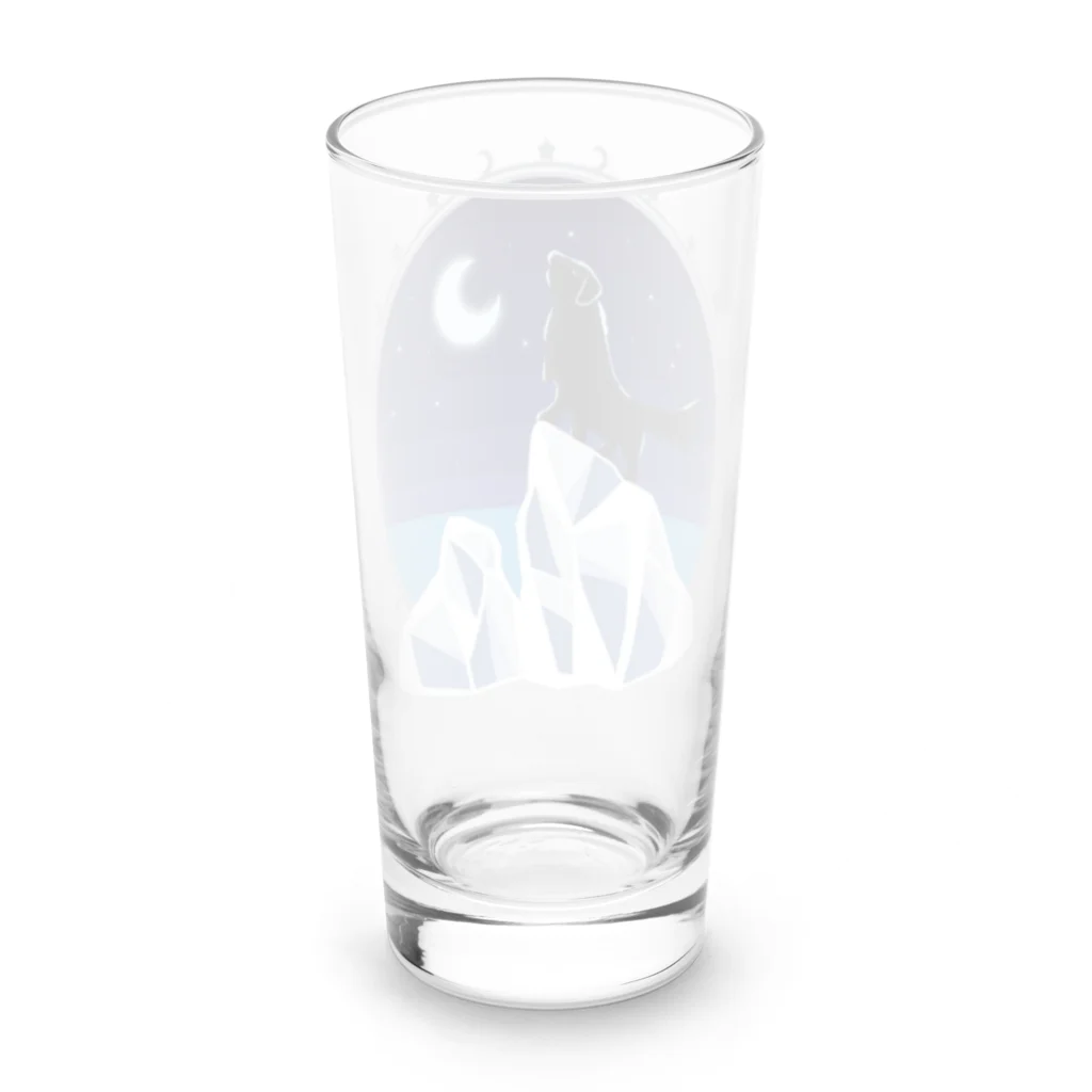 Kotetsu diary(SUZURI店)のフラットコーテッドレトリバー×クール Long Sized Water Glass :back