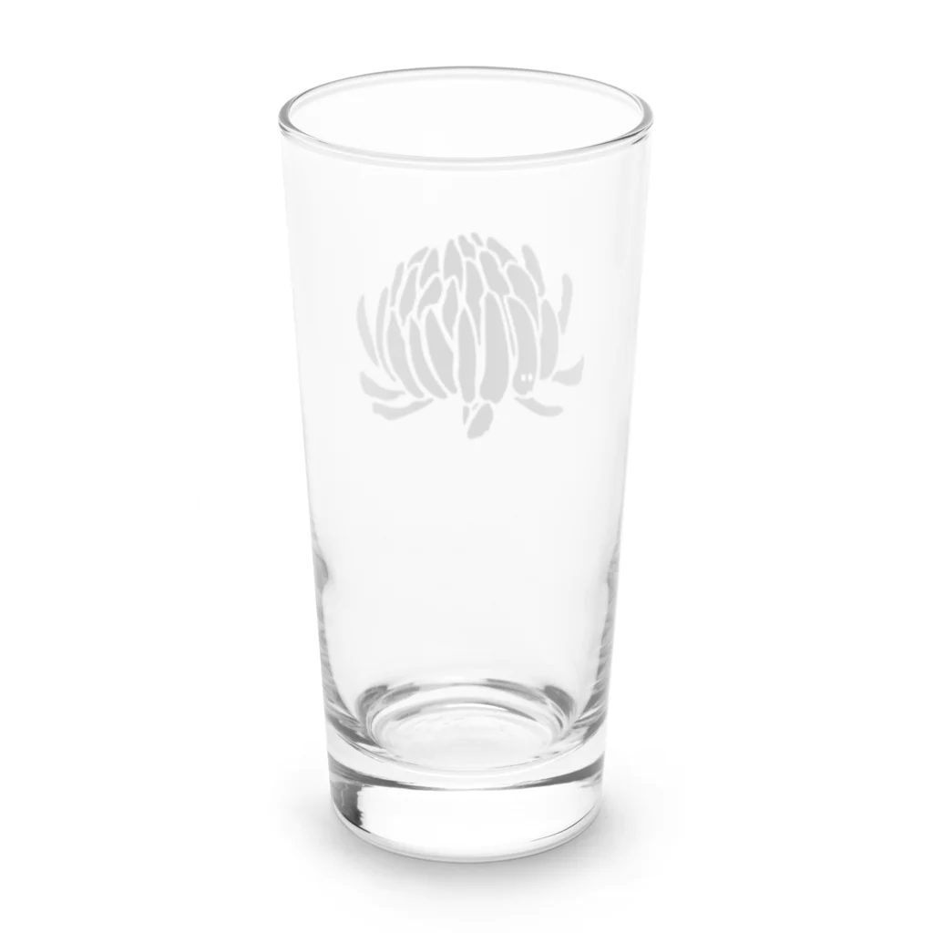 おばけ植物園【小物屋】のおばけ花（キク）モノクロ Long Sized Water Glass :back