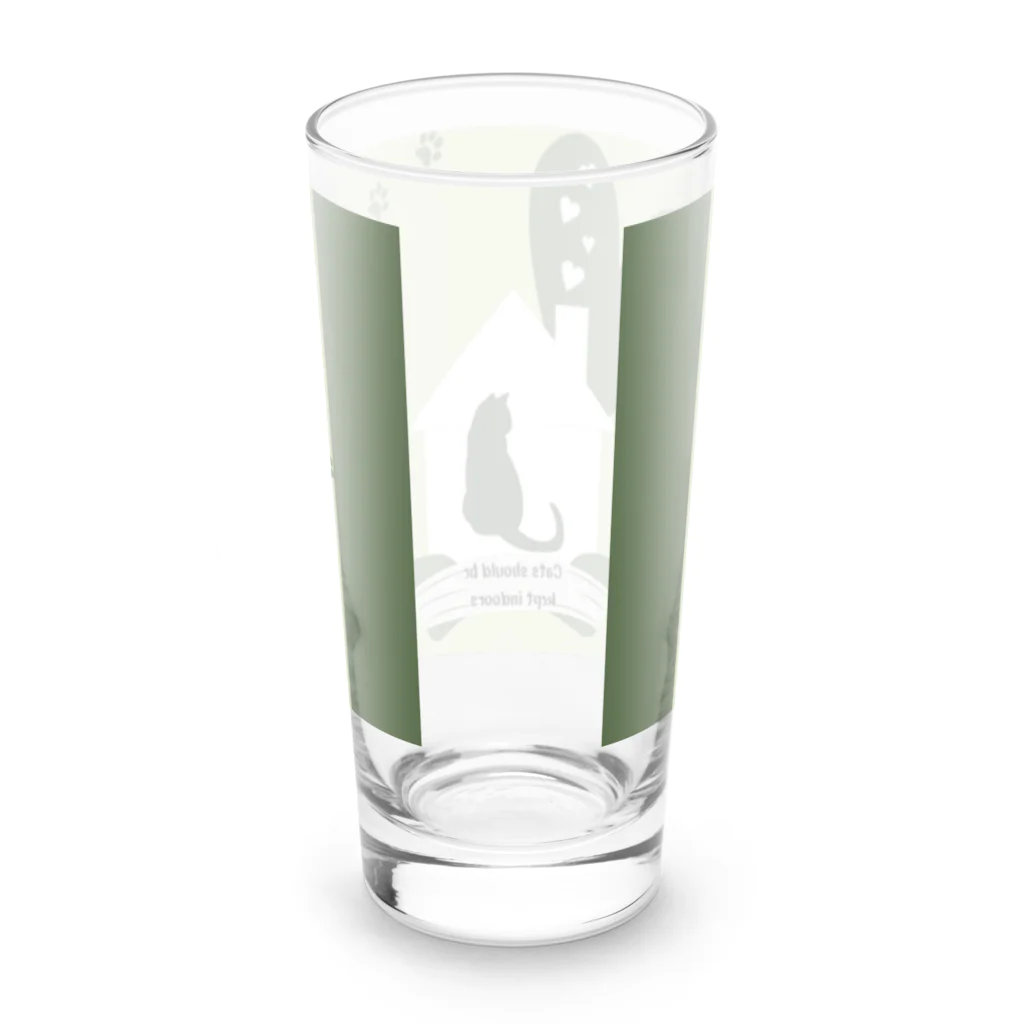 ヘーゼル色のどんぐりまなこの猫は屋内で飼うべきシリーズ Long Sized Water Glass :back