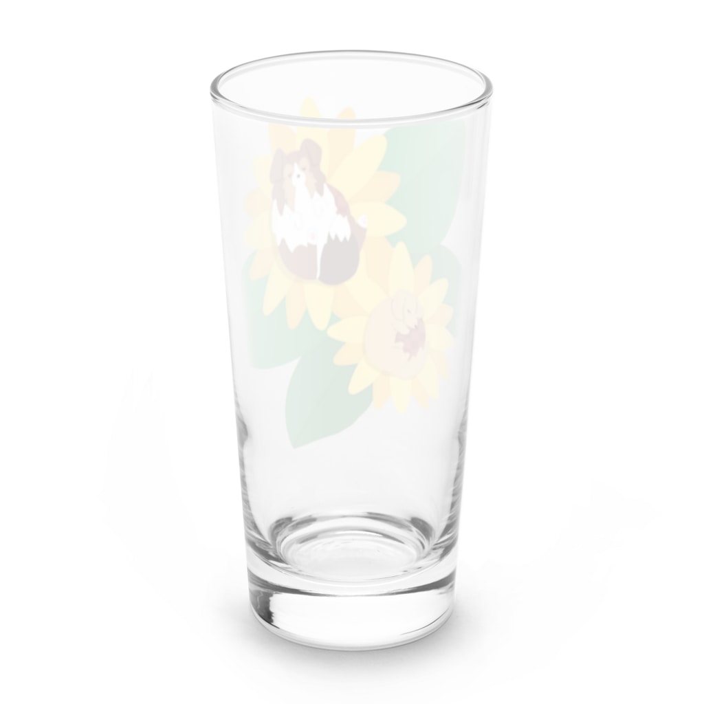 Kotetsu diary(SUZURI店)のシェルティ&ダックス×ひまわり Long Sized Water Glass :back
