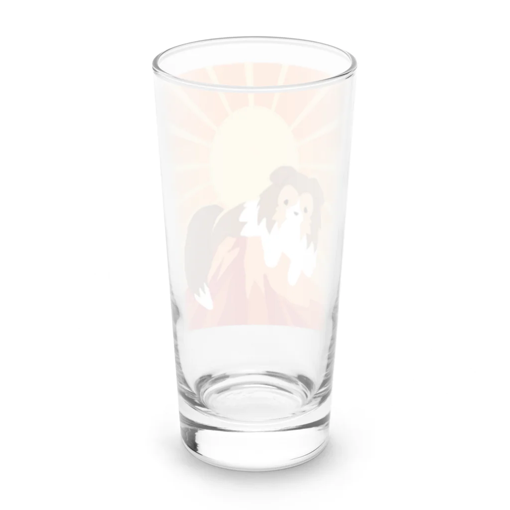 Kotetsu diary(SUZURI店)のシェルティ×富士山(赤) Long Sized Water Glass :back