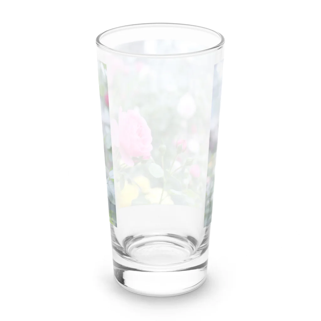 虚空の蔵雑貨店のピンクのバラ Long Sized Water Glass :back