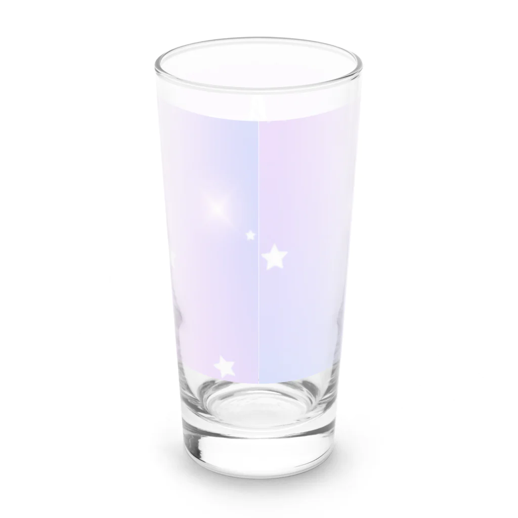 ゆにねこ惑星の🦄ゆにねこ🦄白線 Long Sized Water Glass :back