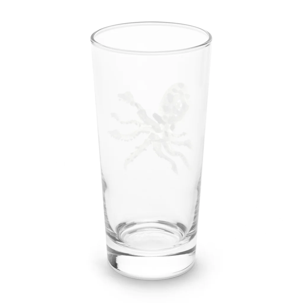 アングラースピリッツの水墨画風のタコさん Long Sized Water Glass :back