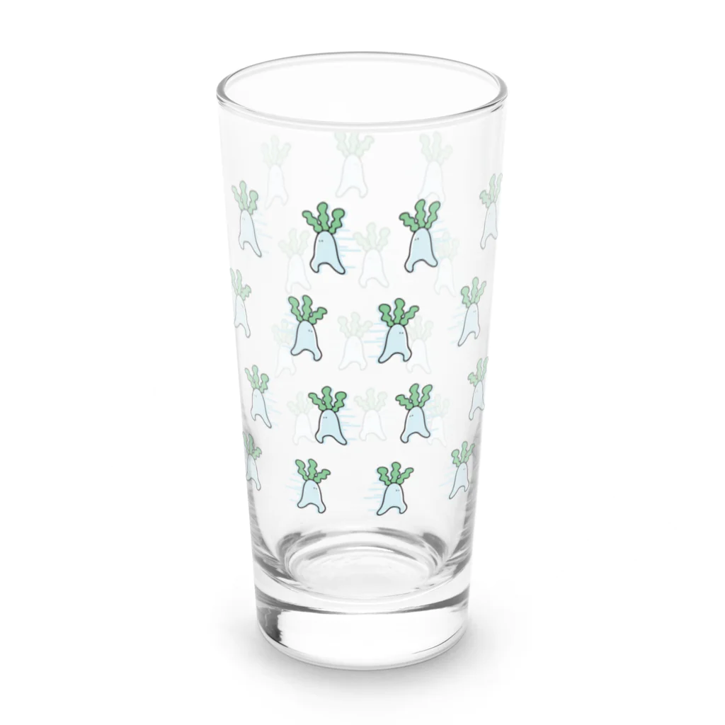 おばけ植物園【小物屋】のにげまわる大根 Long Sized Water Glass :back