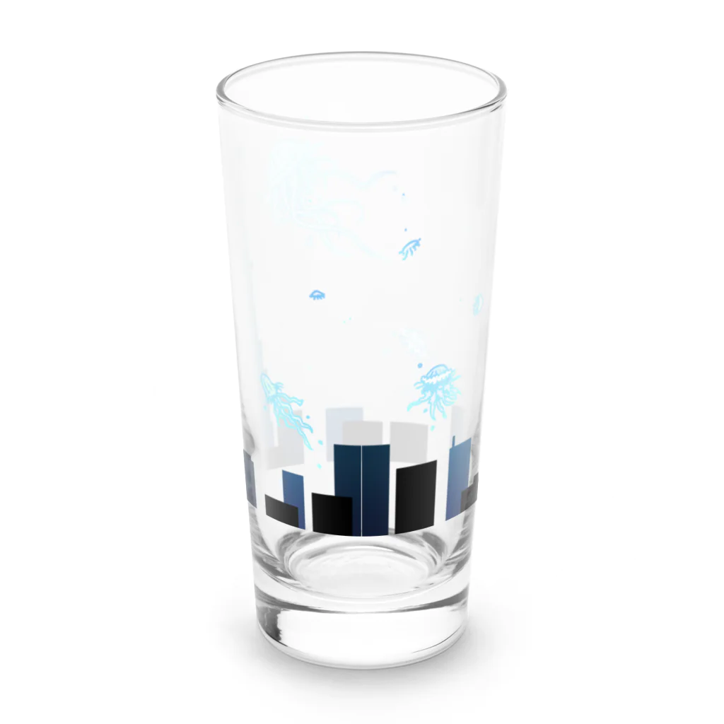 そのへんの黒猫の街の海月 Long Sized Water Glass :back