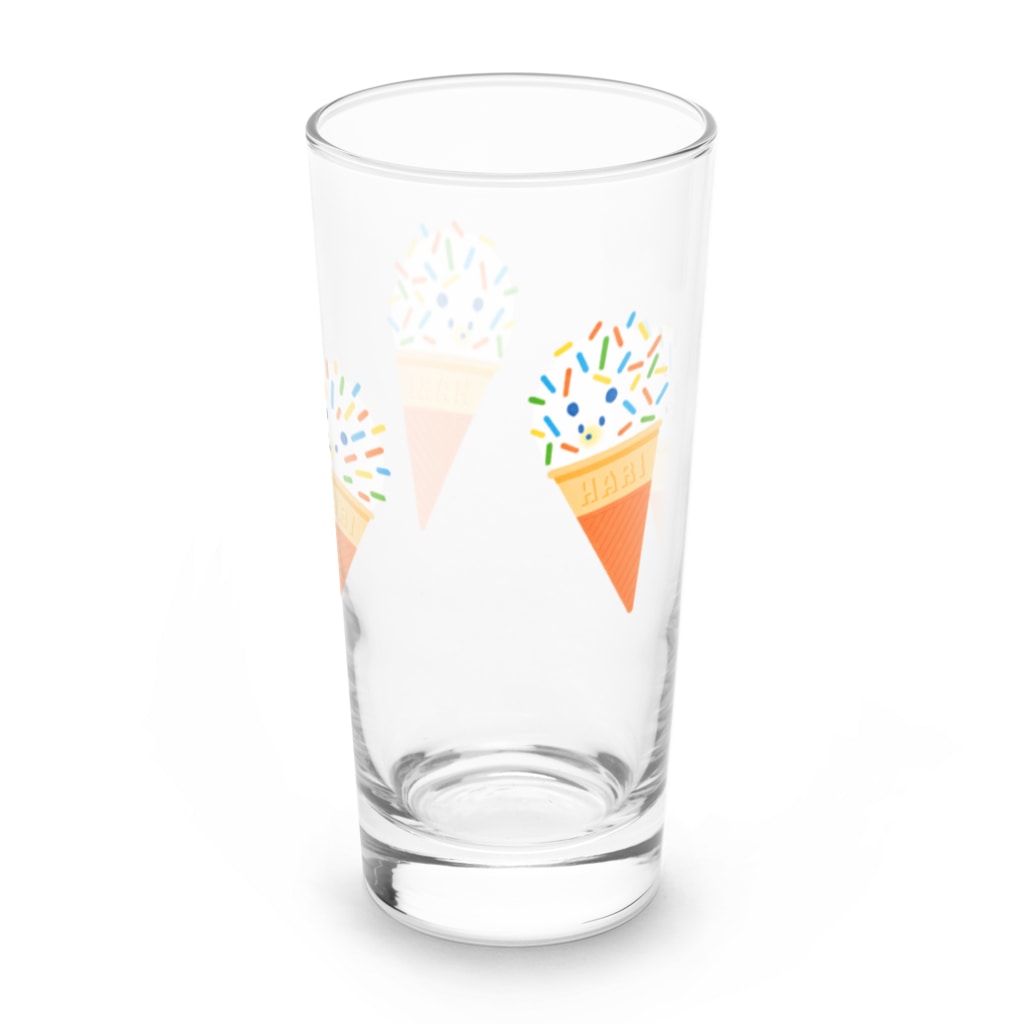 osakana's SHOPのハリネズミのシュガースプレーアイス🍨パターン Long Sized Water Glass :back