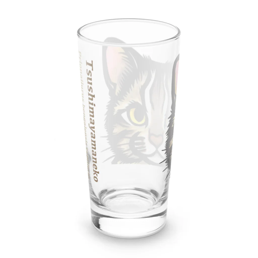 やまねこショップSUZURI支店の顔ばーんグラス Long Sized Water Glass :back