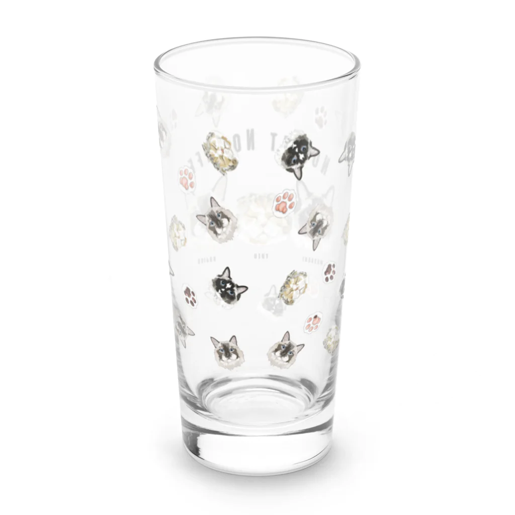 みきぞーん｜保護猫 ミッキー画伯と肉球とおともだちのmusashi & yuzu & kojiro Long Sized Water Glass :back