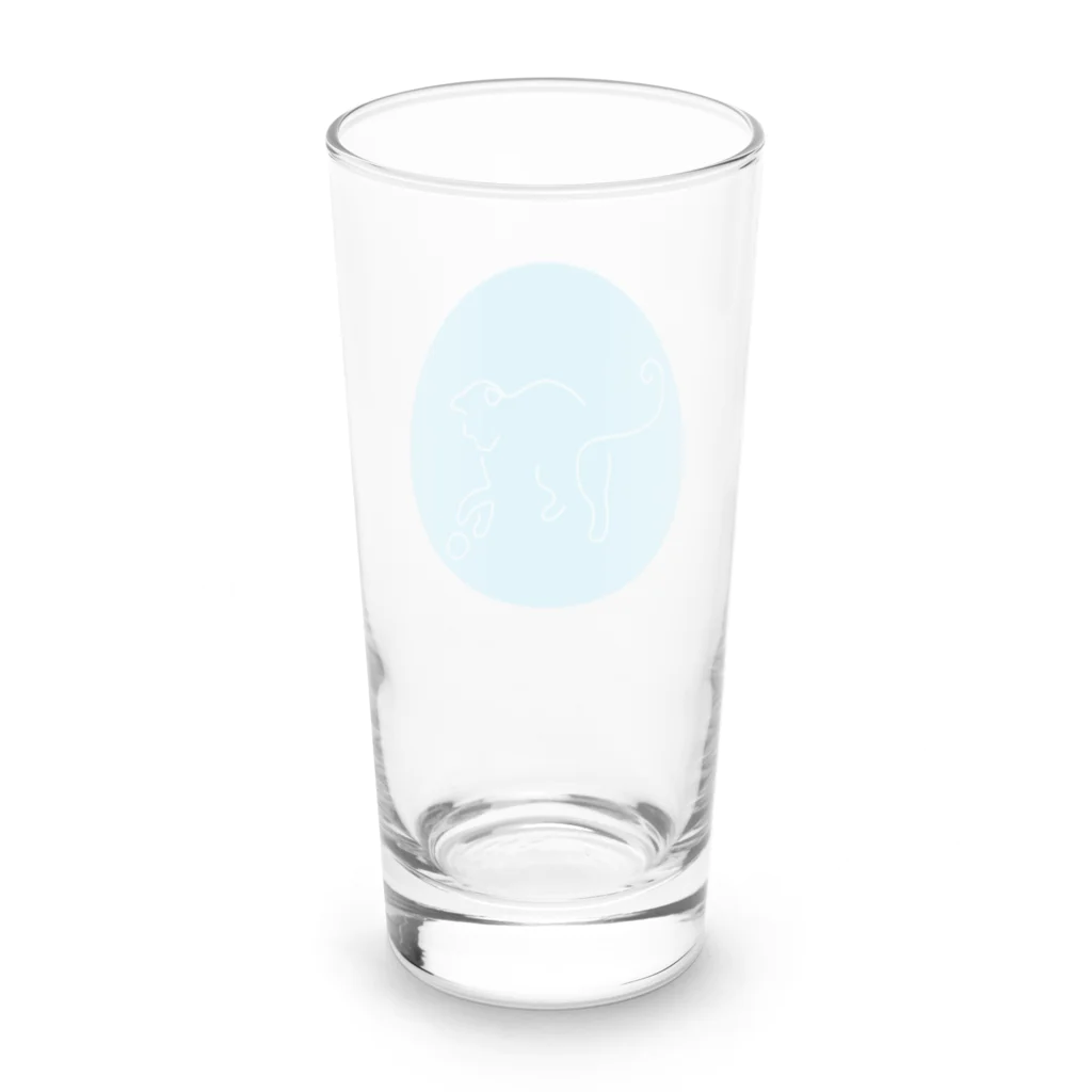 レイにーのじゃれてるシンプル白猫 Long Sized Water Glass :back