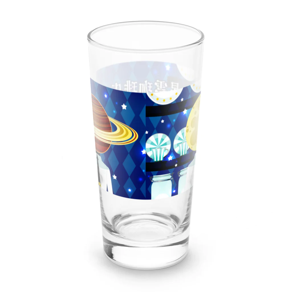 星雲珈琲店の星雲珈琲店の土星と月 Long Sized Water Glass :back