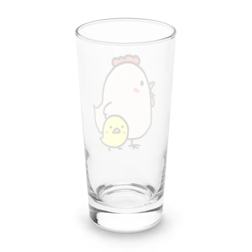 みどみど♪のママコッコとピヨ🐤 Long Sized Water Glass :back