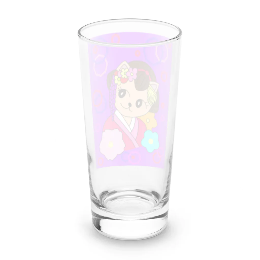 greetenの猫 舞妓さん 和柄 Long Sized Water Glass :back