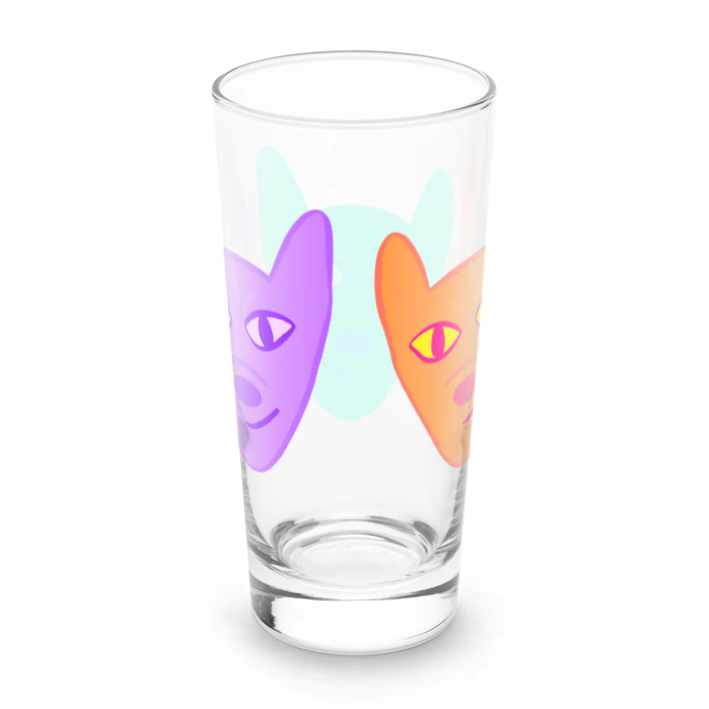 りのりのザウルスのイヌマッスルきょうだいなかよく Long Sized Water Glass :back