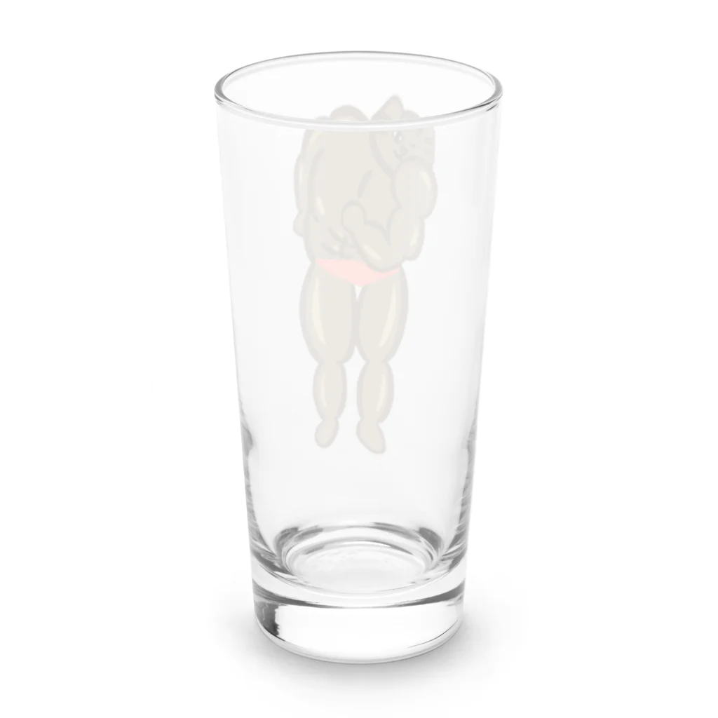 りのりのザウルスのネコマッチョみんなのあこがれ Long Sized Water Glass :back