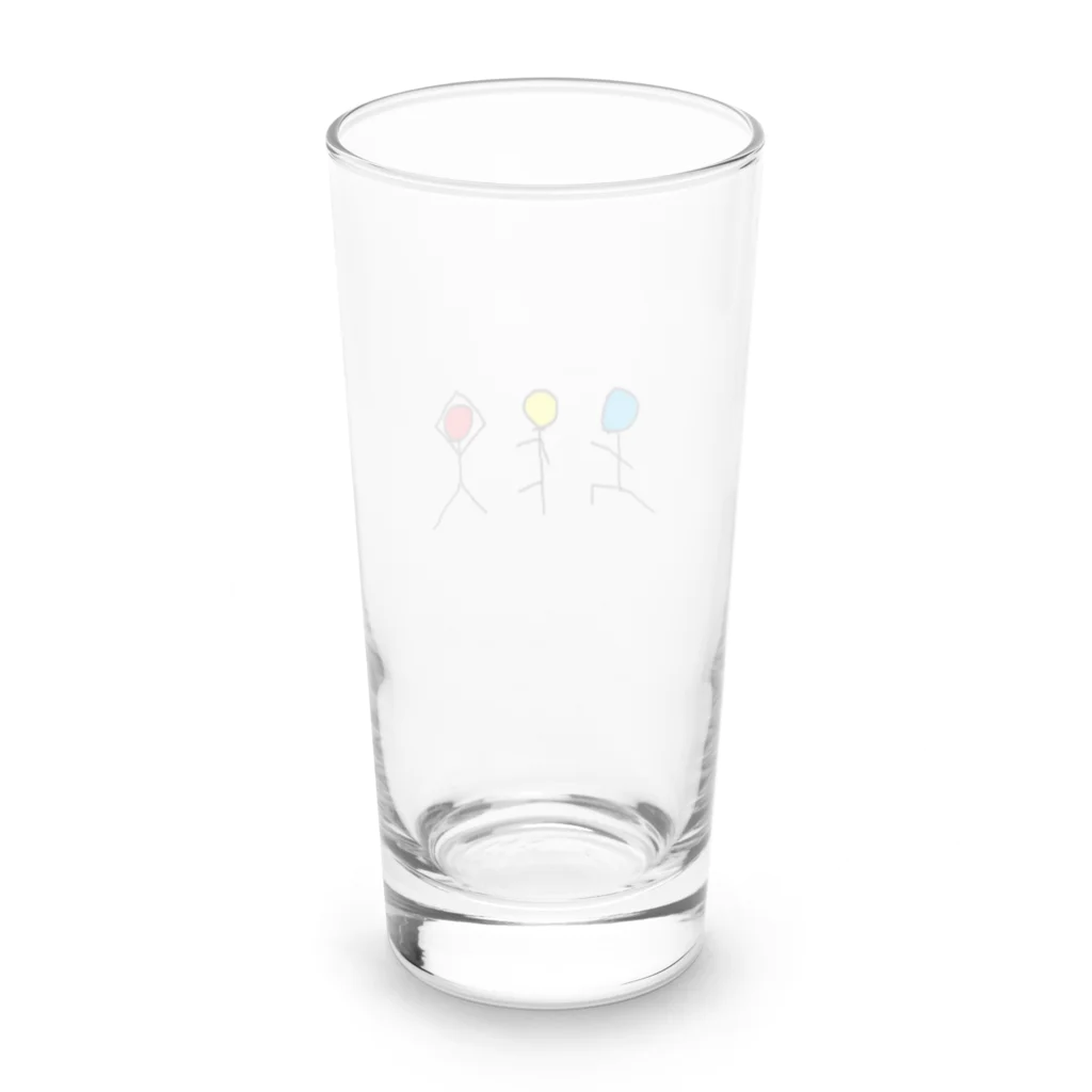 絵の具入れの信号機ヨガぼうにんげんくん Long Sized Water Glass :back