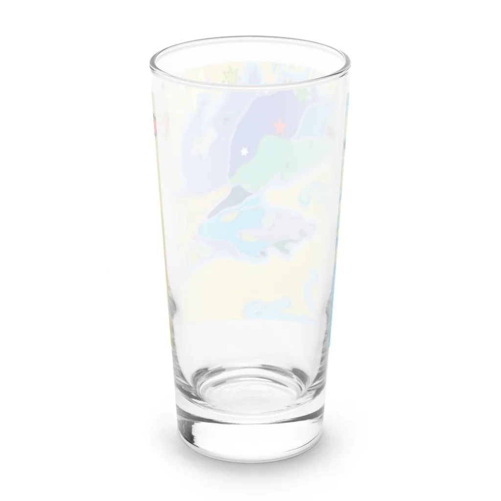 アート工房　甘月蝕(kanngesshoku)『TAaKA』のストアのMary's  tweets『ワーイ、海水浴って最高!!』 Long Sized Water Glass :back