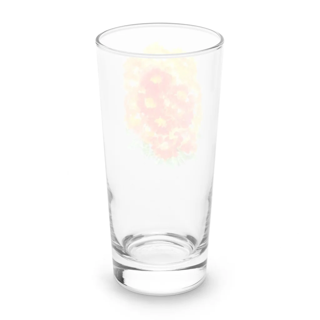 SUZURI.KEY-CHANの7月17日の誕生日花は「百日草」です！ Long Sized Water Glass :back