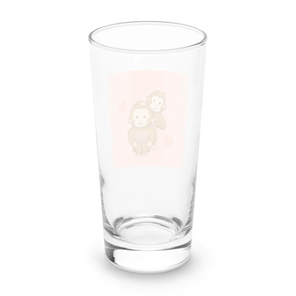 pikapikapi-aの仲良しサル Long Sized Water Glass :back