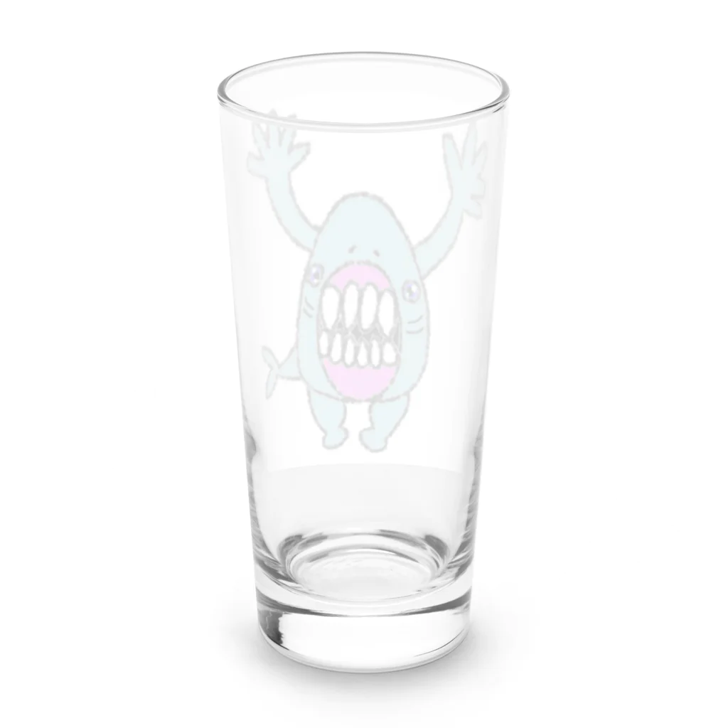 ゆちゃち家のにげろ〜さめ様だぞぉ Long Sized Water Glass :back