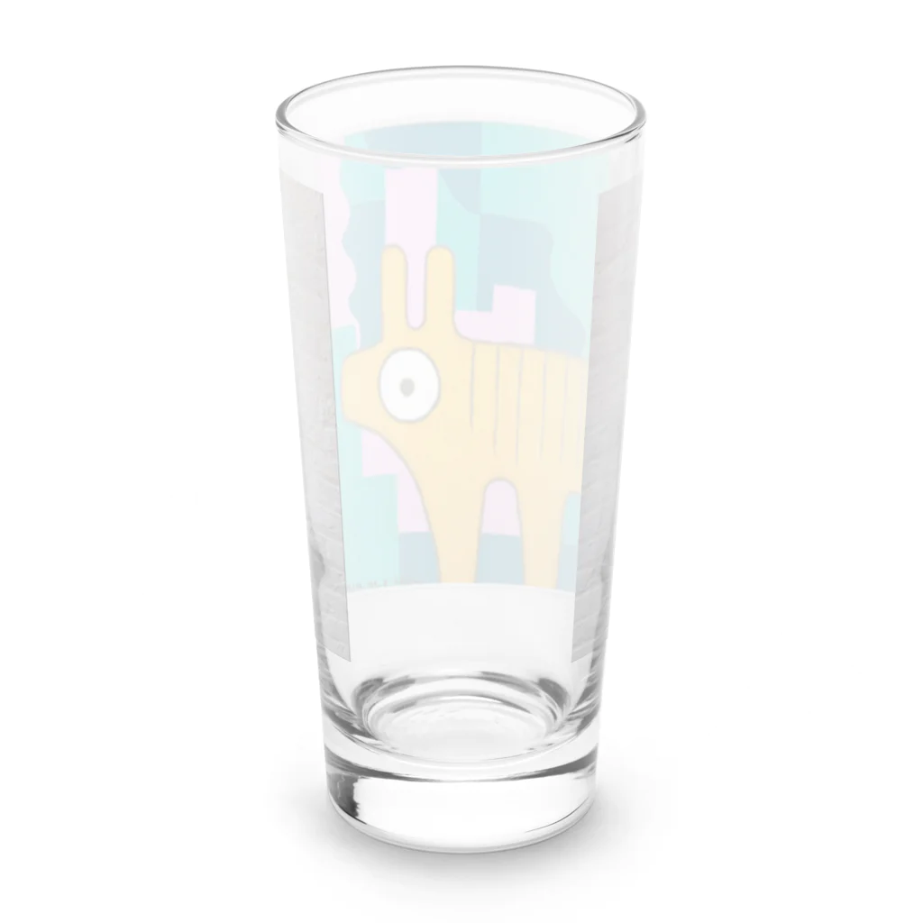 little pandaの「自分の事をシマウマと勘違いしているアルパカの肖像画」 Long Sized Water Glass :back