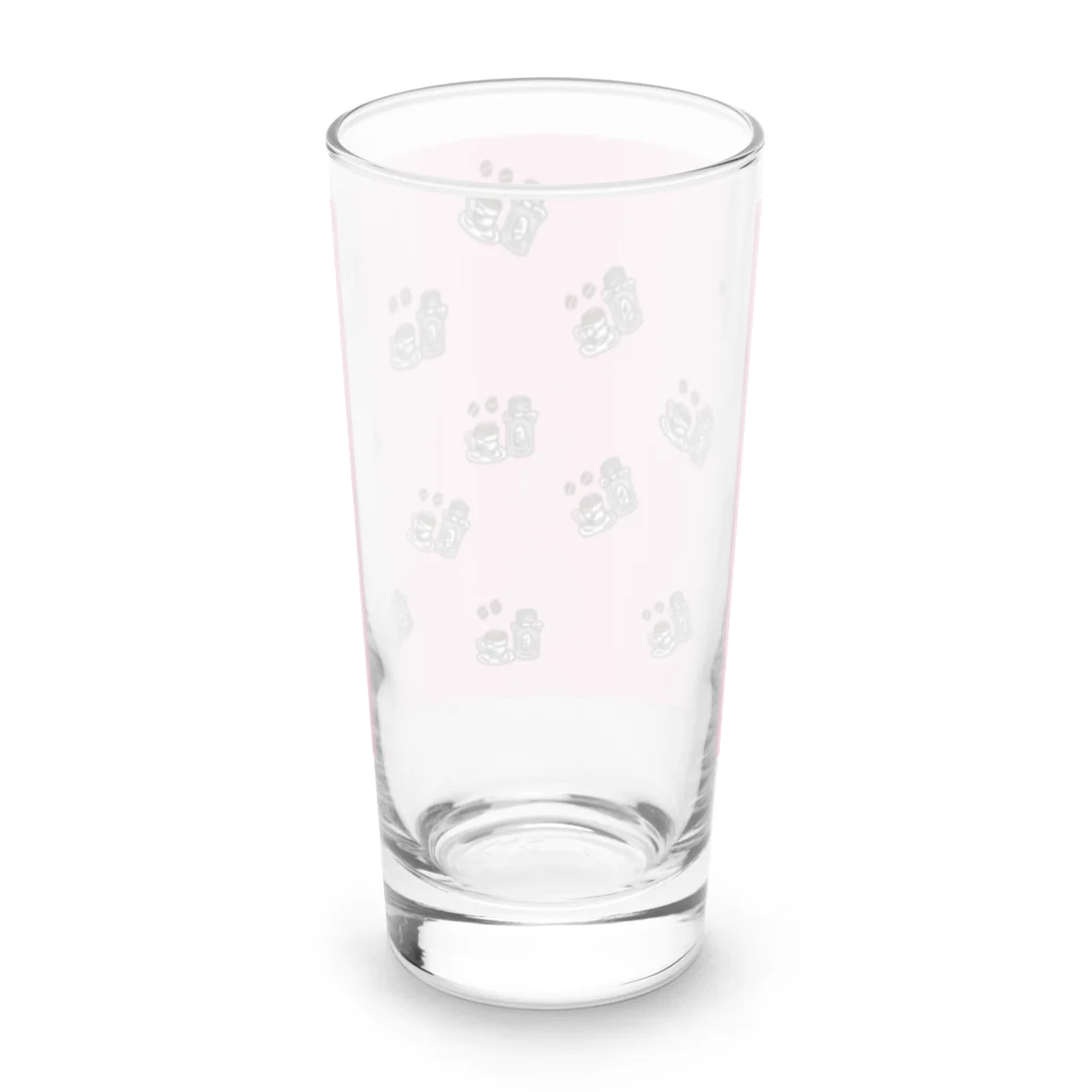 greetenの珈琲好きカフェ　ピンク Long Sized Water Glass :back