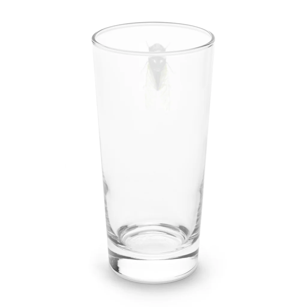 🐶シュナといろいろ🎨のクマゼミ Long Sized Water Glass :back