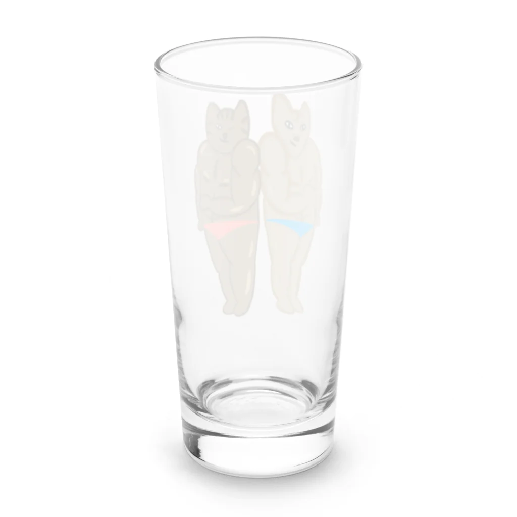 りのりのザウルスのイヌマッスル&ネコマッチョ(戦友) Long Sized Water Glass :back