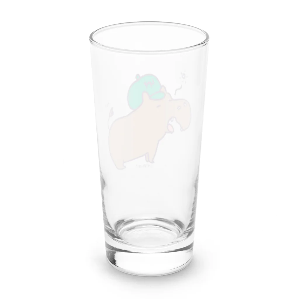 🥖こげぱん🐾のこげぱんカバ　寝起き Long Sized Water Glass :back