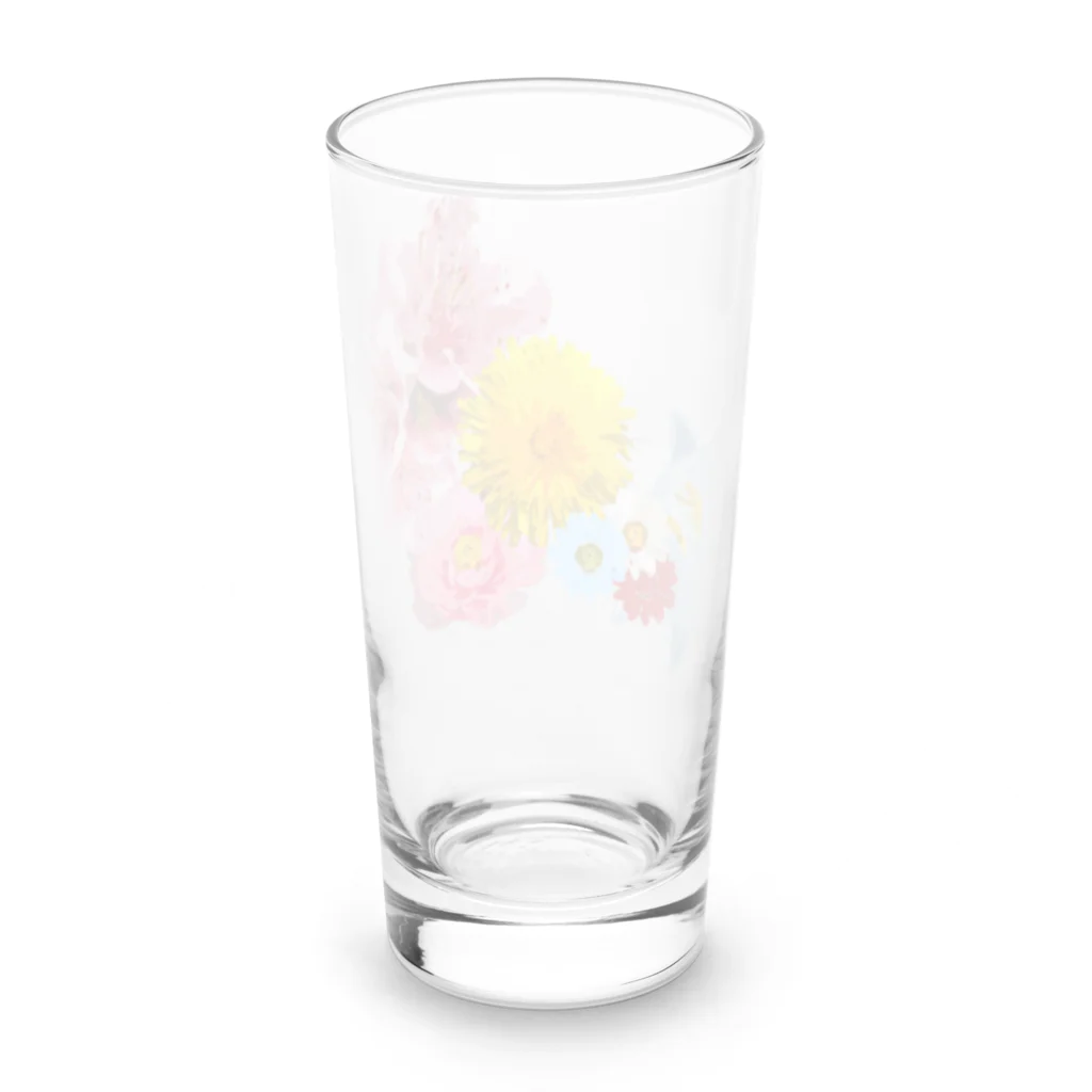 shi-chi Labo graph(詩一）の逆シンニョウの花々 Long Sized Water Glass :back