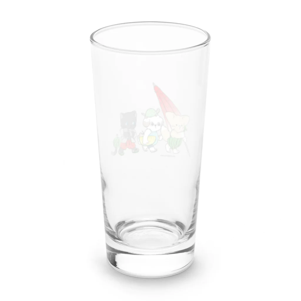 よみん@ぷくりいぬのスイカ大好きぷくりいぬ Long Sized Water Glass :back