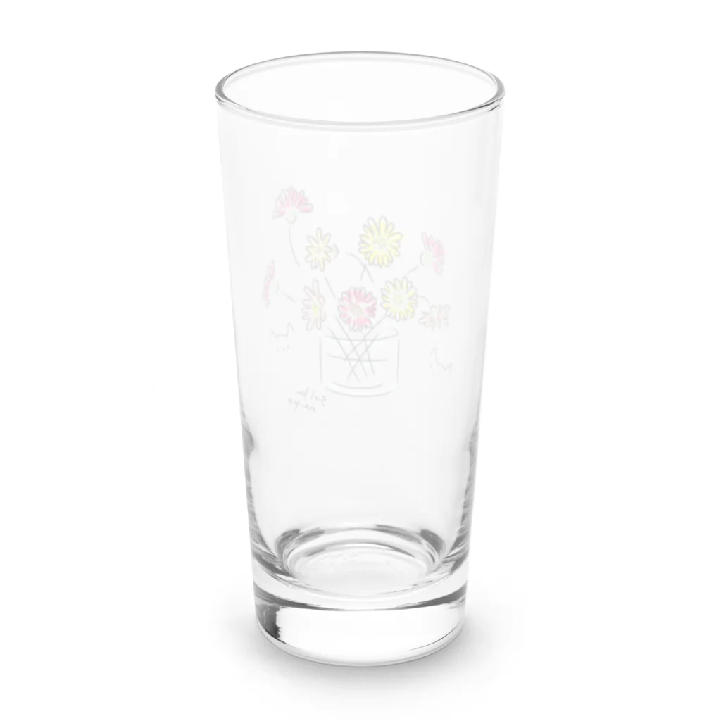 すいかねこの花ねこピンク Long Sized Water Glass :back