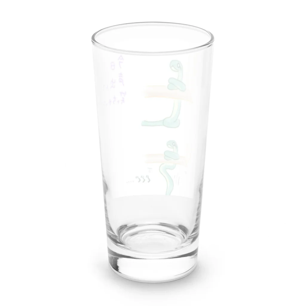 マッスルくじらパンチ🍹の力もちアオダイショウちゃん Long Sized Water Glass :back